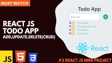 Create a Todo List App Project in ReactJS from Scratch in Urdu/Hindi/React mini Project #3