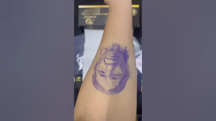 🎃Transfer to skin effect display.Print it using Audersigt® P19 and HD ROLL transfer paper. #tattoo