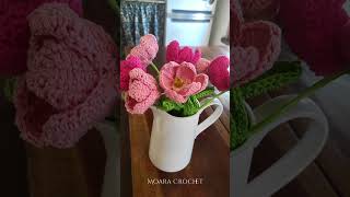 Crochet Tulip Pattern designed by Moara Crochet #crochet #crochetflowers #crochetmothersday