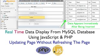 Real Time Data Display Using JavaScript & PHP MySQL | Update Page & Get Data Without Refresh Page