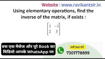 Using elementary operations, find the inverse of the matrix, if exists : [[1,-1],[2,3]]