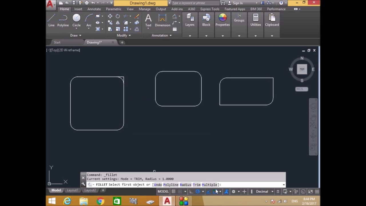 Fillet & Chamfer In AutoCAD 2017 By Amol Gulekar in Fillet & Chamfer In AutoCAD 2017 By Amol Gulekar in