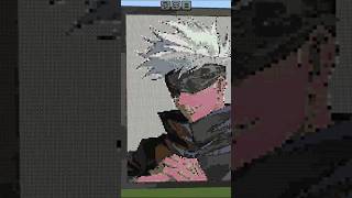 Gojo Pixel Art in Minecraft 😈🔥 #shorts #minecraft #anime