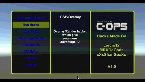 Premium Mod Menu for Critical Ops 0.9.1f184 COMING SOON!!! (OUTDATED)