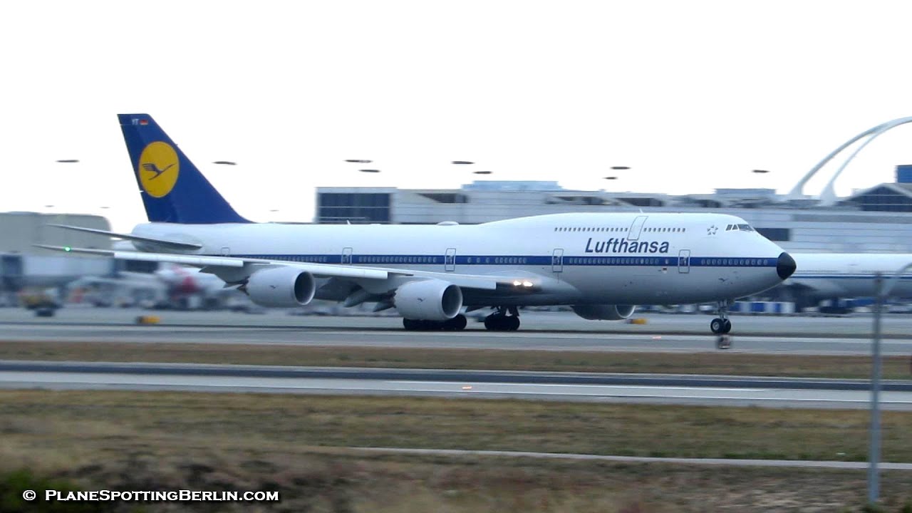 First Ever Lufthansa Boeing 747-8i *Retro Livery* [D-ABYT] Takeoff and Landing at Los Angeles (LAX)