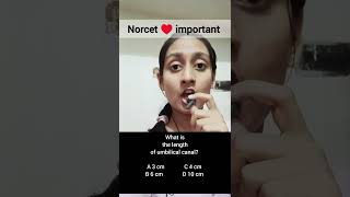 AIIMS NORCET, CHO, RUHS Important MCQ | Umbilical Cord Length