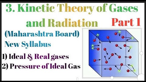 Chapter 3 Kinetic Theory of Gases & Radiation part 1. Maharashtra board New Syllabus class 12.