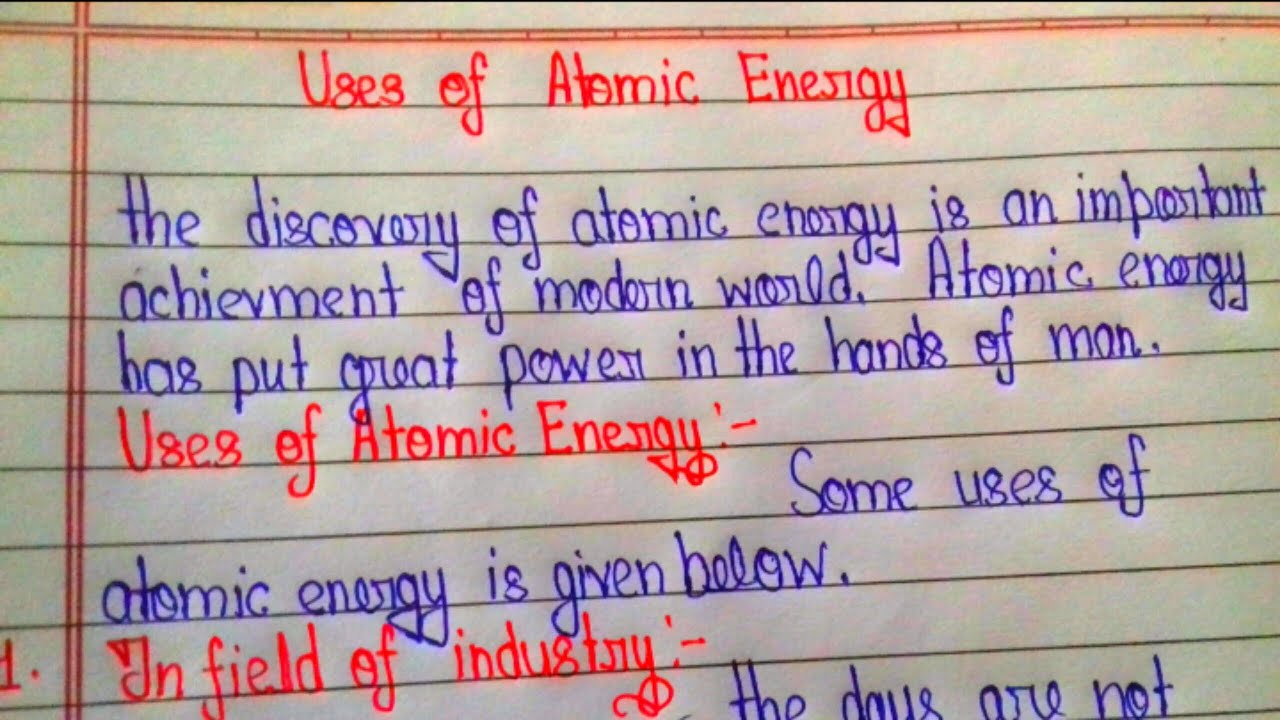 atomic energy essay in english