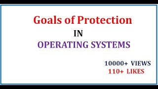 GOALS OF PROTECTION  | PRINCIPLES OF PROTECTION  | Operating systems |System Protection