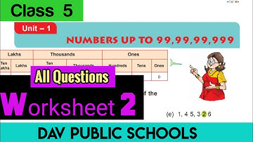 DAV class 5 maths chapter 1 worksheet 2 - all questions solved