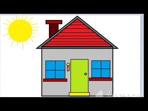 How to Draw a Simple House or Home in MS Paint || Kids ||