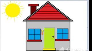 How to Draw a Simple House or Home in MS Paint || Kids ||