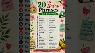20 Italian Phrases Every Beginner Must Know #learnitalian #italianlanguage #italy