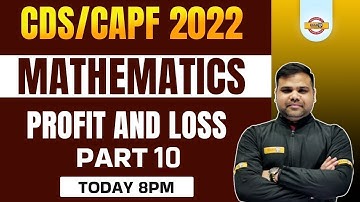 CDS/CAPF AC Maths Classes | CDS Maths Profit And Loss | CAPF Maths by Deependra Sir | Exampur CDS
