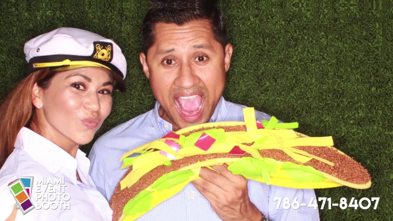 Miami Event Photo Booth - Grass hedge wall - Let's Make Memories!