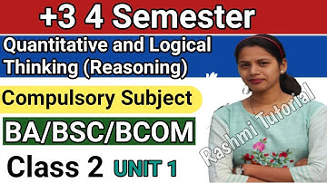 Reasoning | Series Chapter | Quantitative and Logical Thinking | +3 4 Semester Compulsory Subject |