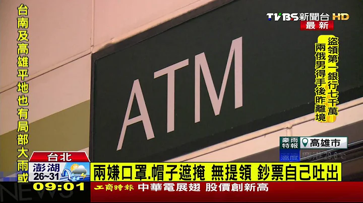 【TVBS】台湾金融史首例！　一银ATM遭盗领7千万 - 天天要闻