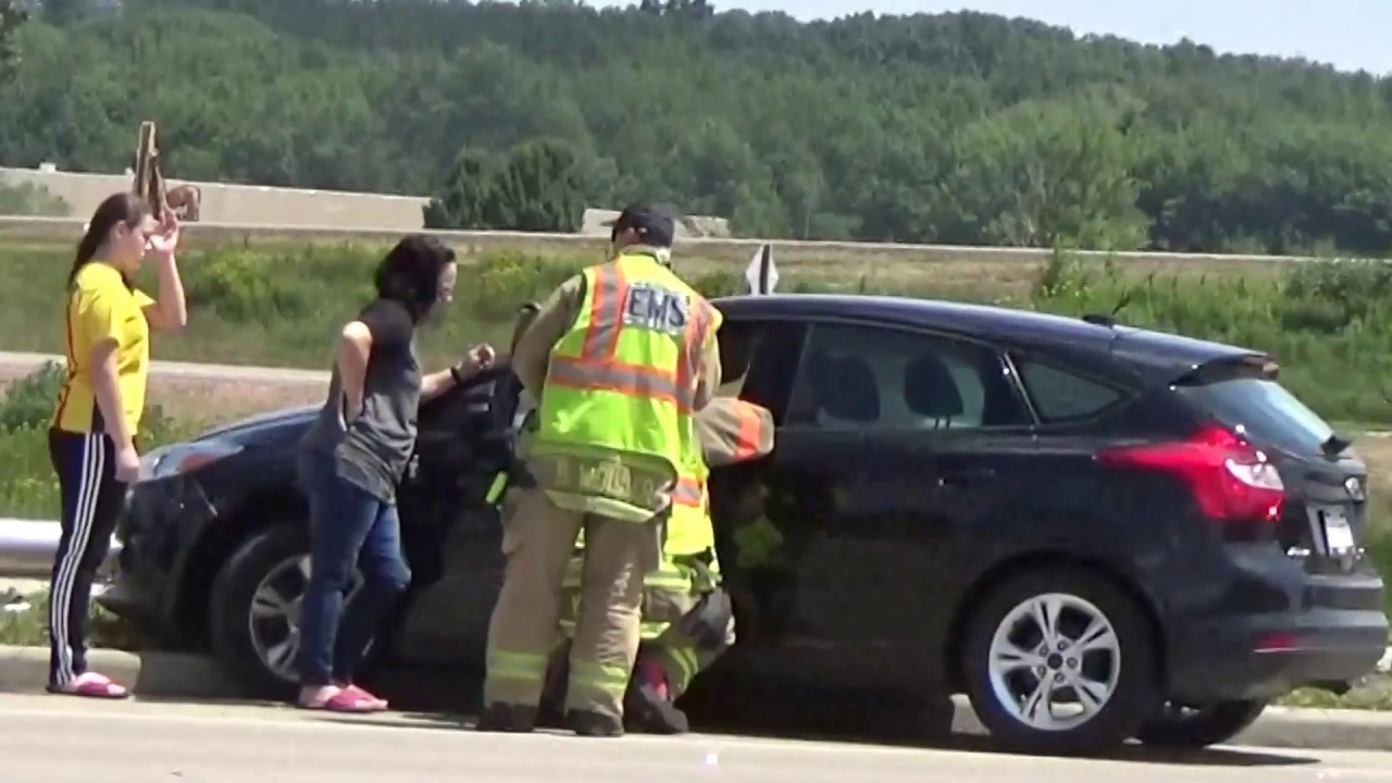 Single Car Accident (Light Pole Destroyed) In Wausau July 22, 2018