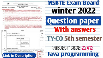 22412 winter 2022 solved question paper | java programing winter model answers 2022 | msbte 4 sem