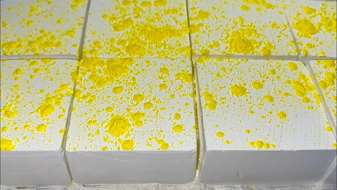 Fresh blocks & yellow powder 🟨 | ASMR Chalk Crush