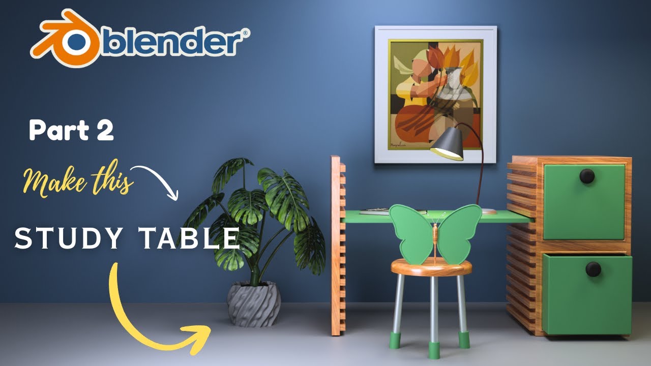 Blender Beginners Tutorial | Table & Chair Texturing & Rendering (Part 2)