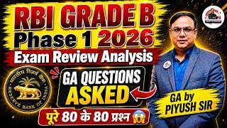Information 80 GA Questions Asked in RBI GRADE B Phase 1 Exam Analysis 2026 GENERAL AWARENESS Memory Based Paper Update