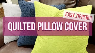 Quilted Pillow Covers! The Easiest Way to Sew a Zipper: Quilted Gift Ideas From Leftovers