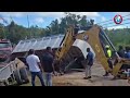 Truck overturns on Hatfield main road