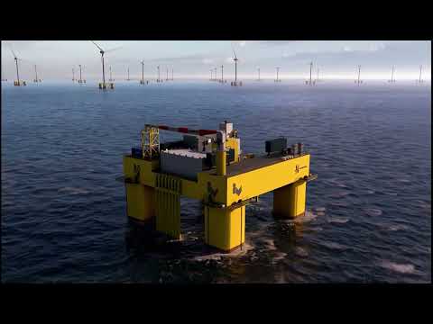 Offshore Substation in a Wind Farm 3D Animation | Photoreal Industrial CGI