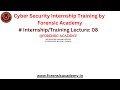 Cyber Security Internship/Training Lecture: 08 by @forensicacademyintelligence  #internship Training