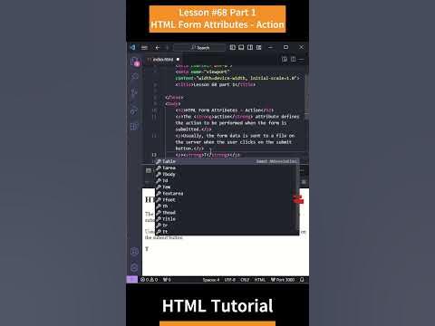 HTML Tutorial - Lesson 68: HTML Form Attributes - Action Part 1 #shorts ...