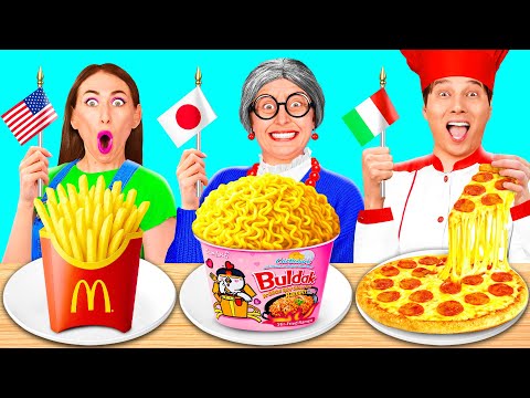 Me vs Grandma Cooking Challenge | Food from Different Countries