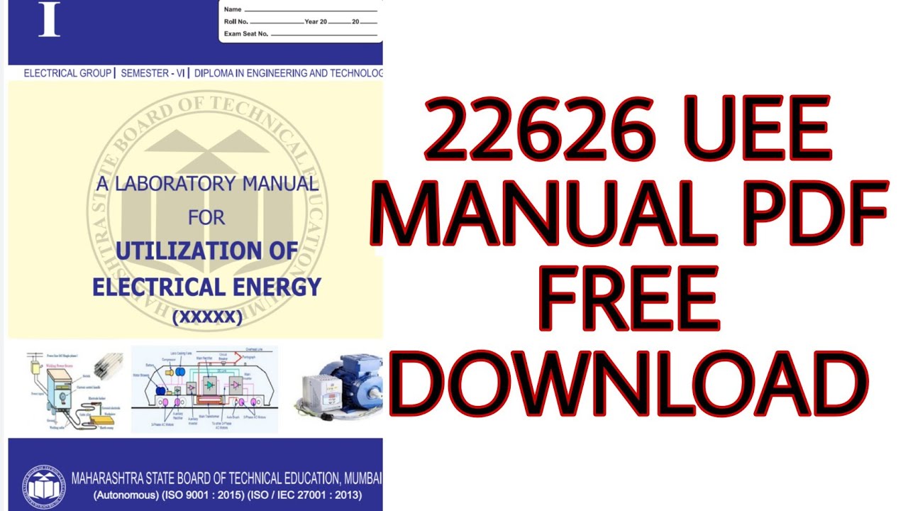 UEE Solved Manual - UTILAZATION OF ELECTRICAL ENERGY - 22443 MSBTE Solved Manual with answers