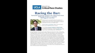 Racing the Bar: The Racial Construction of Merit & the CA Bar Exam
A conversation about new research: “An Empirical Study of Bar Exam Cut Scores and their Impact on Disparities and Diversity in the Legal Profession” by Victor D. Quintanilla, Sam Erman, and Michael Frisby.
Professor Victor D. Quintanilla, Indiana University Maurer School of Law presented his new research.
UCLA Professors Devon W. Carbado and Cheryl I Harris, founding faculty members of Critical Race Studies at UCLA Law, served as discussants. Professor Laura E. Gómez, CRS Faculty Director and founding faculty, moderated.
Research Summary: The choice of a bar exam passing score (“cut score”) is also a choice about the legal profession’s racial and ethnic makeup. That is the finding of our recent empirical study of all California bar exam takers across 21 consecutive administrations of the California bar between 2009 and 2019 (n = 143,198 unique bar exams taken, including n = 85,727 unique examinees). We determined which examinees during the period passed (or would have passed with the scores they earned) at the actual 1440 cut score and at simulated cut scores including the national median cut score of 1350 in 2009. The California cut score of 1440 produced stark racial and ethnic disparities; whereas 80.5% of White applicants eventually passed the bar exam during the period, just 53.1% of Black applicants did. A lower cut score would have substantially reduced the racial and ethnic disparities of the bar exam. If California had chosen the national median cut score of 1350 in 2009, for example, 89.5% of White applicants and 70.1% of Black applicants would have passed. Similar reductions would have occurred in the Latino/White and Asian/White gaps. Setting the cut score at 1300, as some states have done, would have reduced all three gaps between Whites and groups of color by nearly half. In sum, selection of the nation’s highest cut score has produced cohorts of new lawyers who are dramatically less diverse than California’s majority-minority population. Racing the Bar: The Racial Construction of Merit & the CA Bar Exam