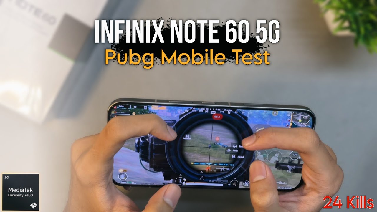 Infinix Note 60 5G Mediatek Dimensity 7400 Pubg Mobile Gaming Test 