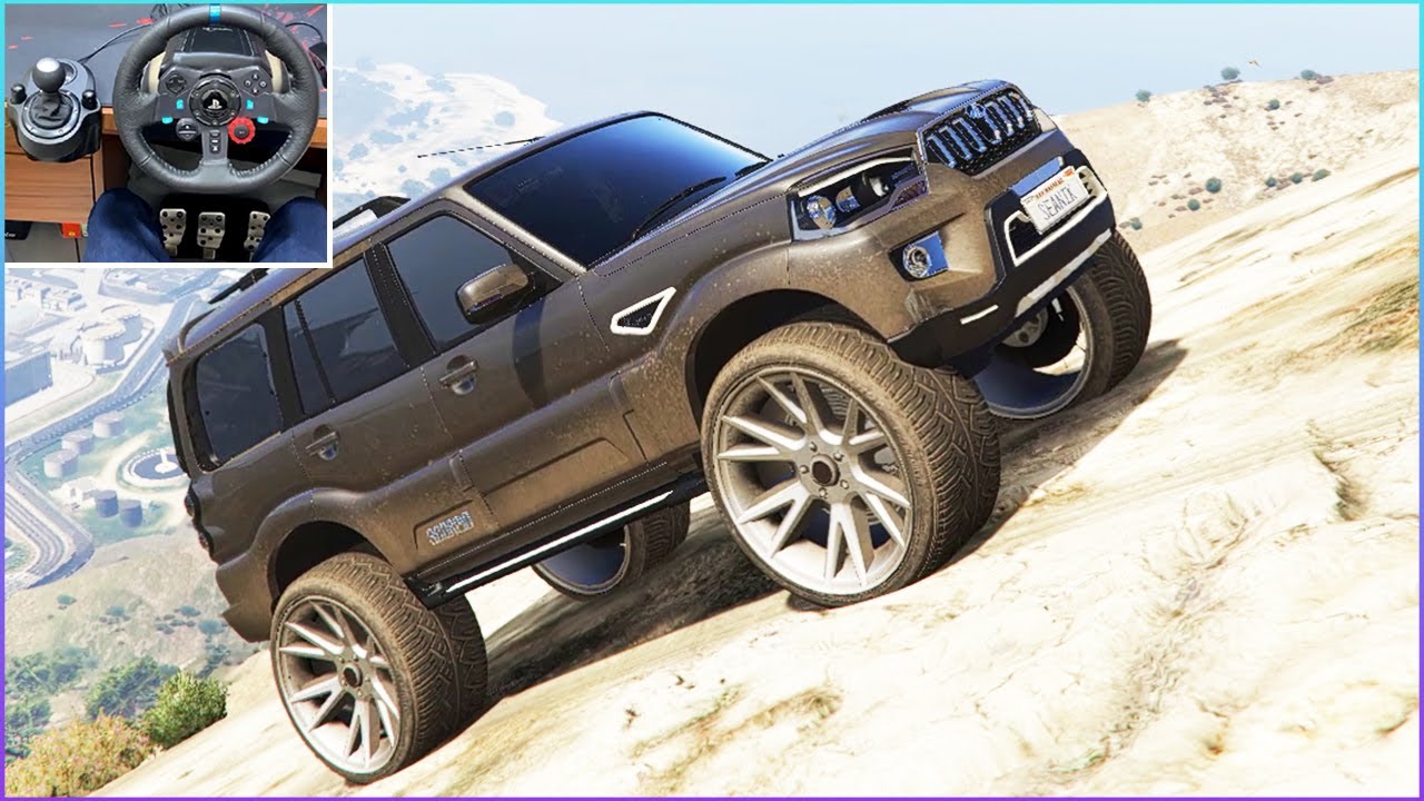 Indian Modified SUV Mahindra Scorpio Off-road Drive With Logitech G29 Racing Wheel GTA 5