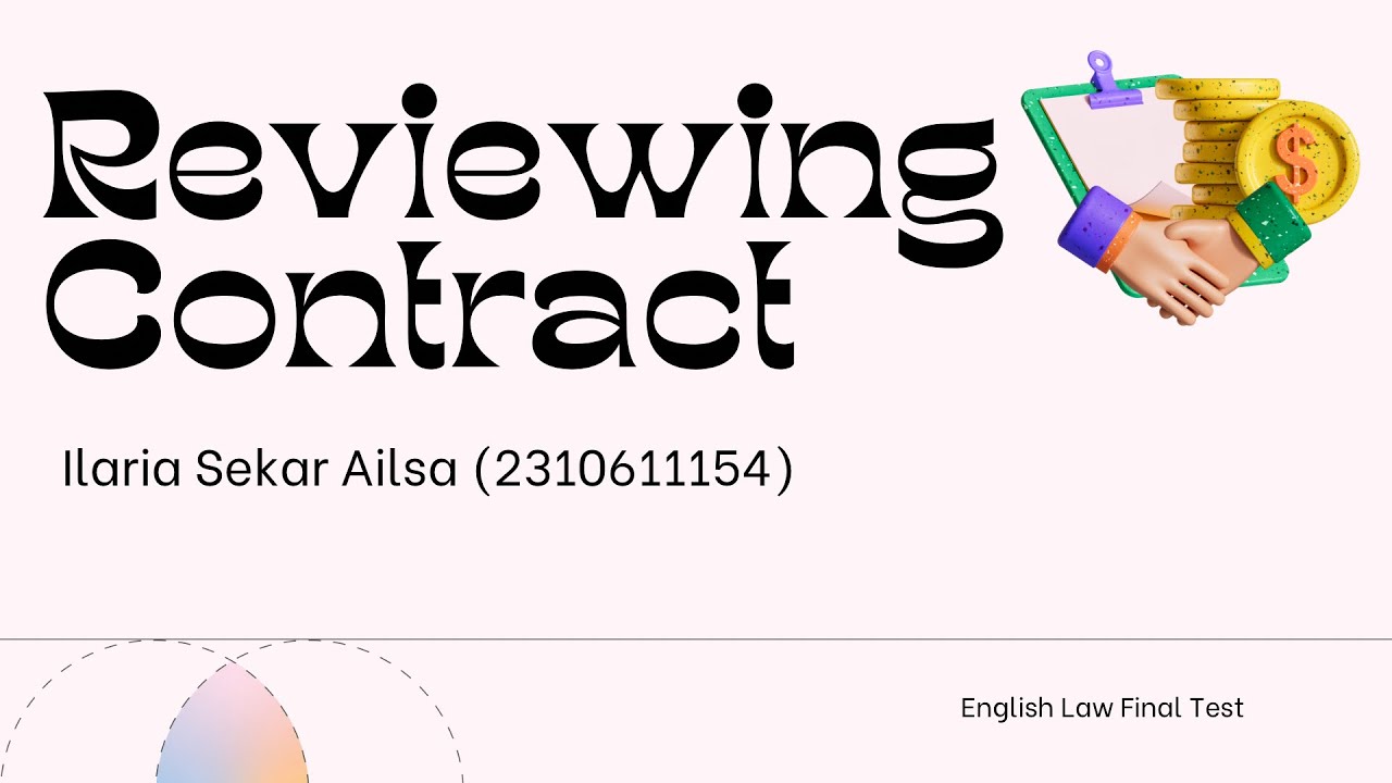 REVIEWING CONTRACT | ENGLISH LAW FINAL TEST