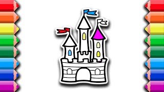 Celebrity How to draw and color cute rainbow castle | Drawing coloring pages for kids Profile