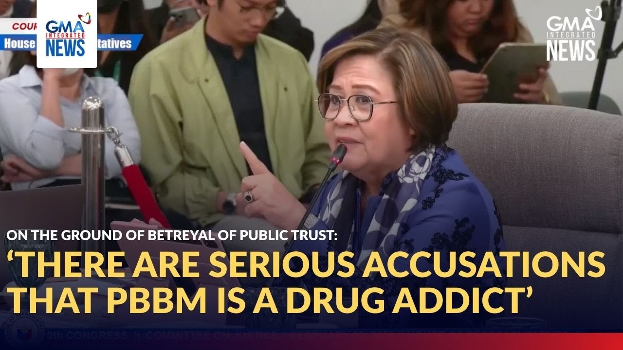 «Есть серьезные обвинения в том, что ПББМ — наркоман», — заявила депутат Де Лима в интервью GMA I...