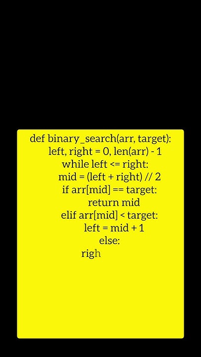 Binary search using python #python#binarysearch - YouTube