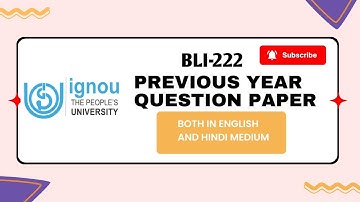 IGNOU BLI-222 previous year question paper | English & Hindi medium