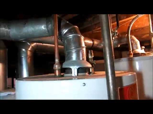 flue pipe never connected to gas waterheater - YouTube