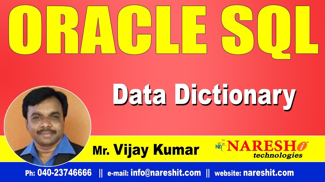 Data Dictionary In Oracle Oracle SQL Tutorial Videos Mr Vijay Kumar