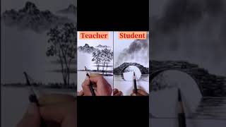 Teacher vs Student drawing challenge #drawing #art 6