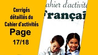 Corrigés détaillés du Cahier d’activités │Page 17.18│5ém AP│2019-2020