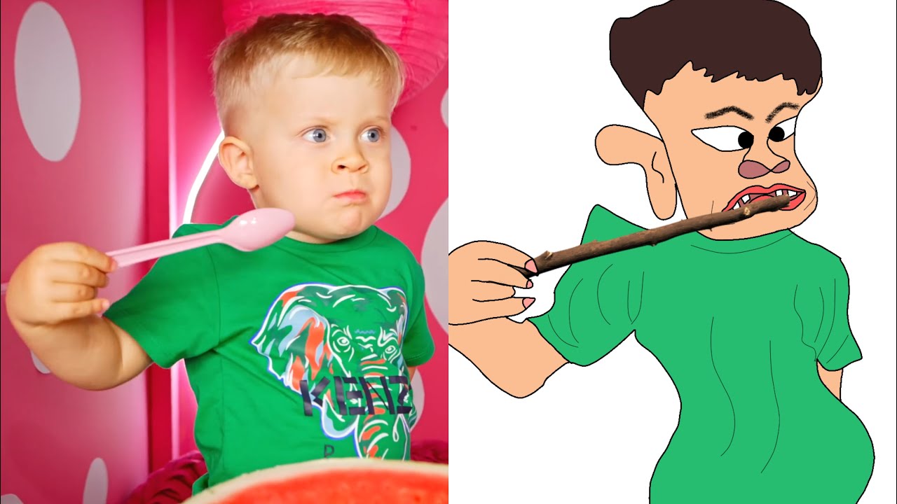 Diana Roma and Oliver fun play with Shapes - Diana and Roma funny drawing meme