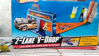 Unboxing Track Hot Wheels: 2 Lane V Drop with Rare Finish Gate - New Old Stock, Nice