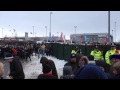 Epic snowball fight between Manchester City fans at Stoke away
