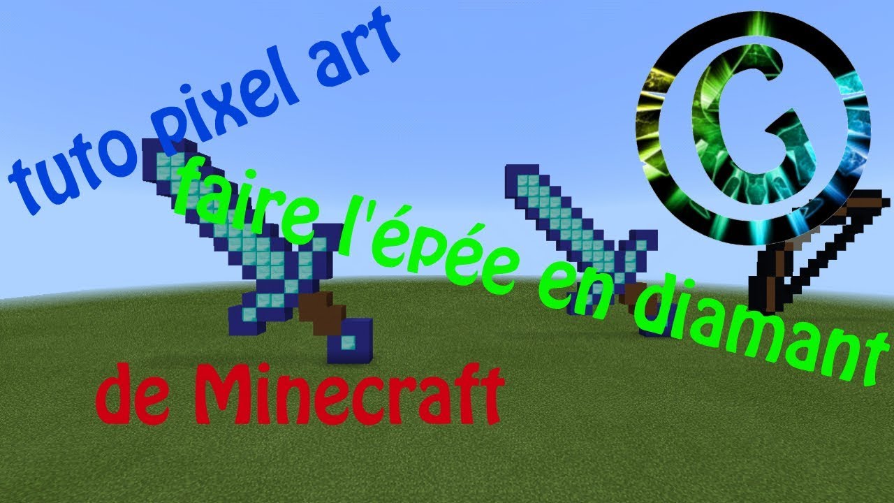 Pixel art 2 : tuto faire une épée en diamant de Minecraft - YouTube
