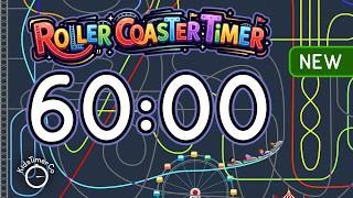 60 Minute Timer for Kids Classroom | Roller Coaster Visual Timer 🎢